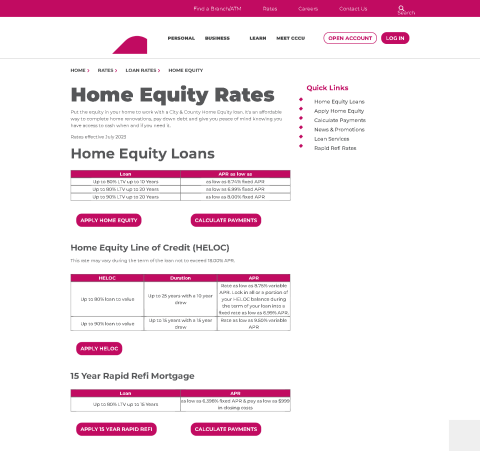 Home Equity Loan Rates Cccu