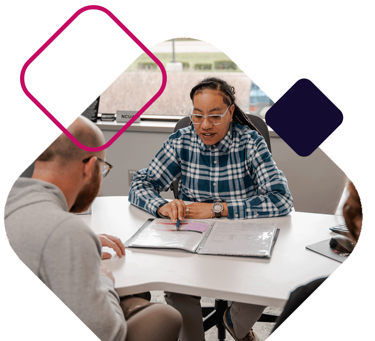 Credit Union Employee With Member