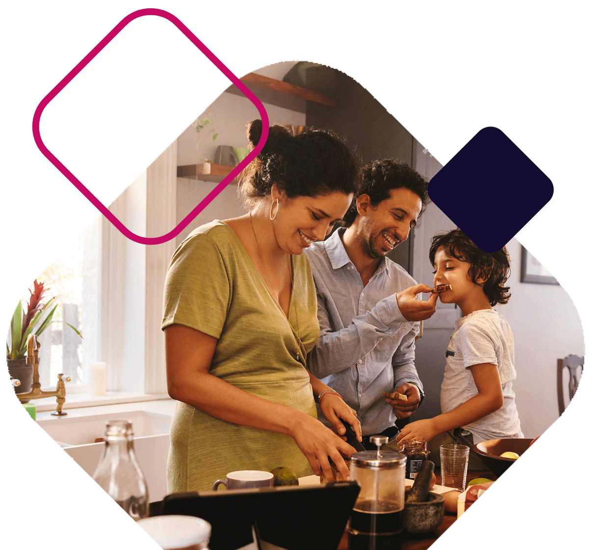 Family Prepping Dinner