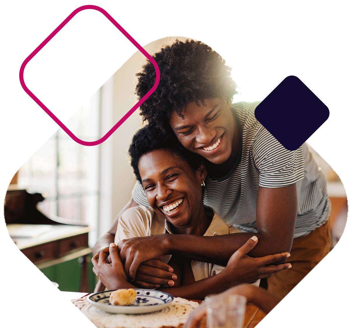 Happy Son Hugging Mom