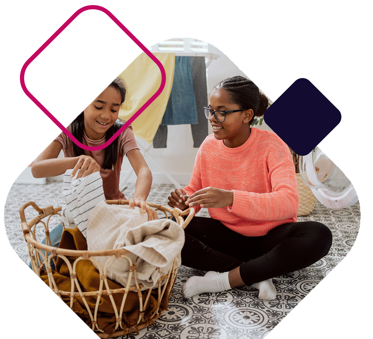 Kids Folding Laundry