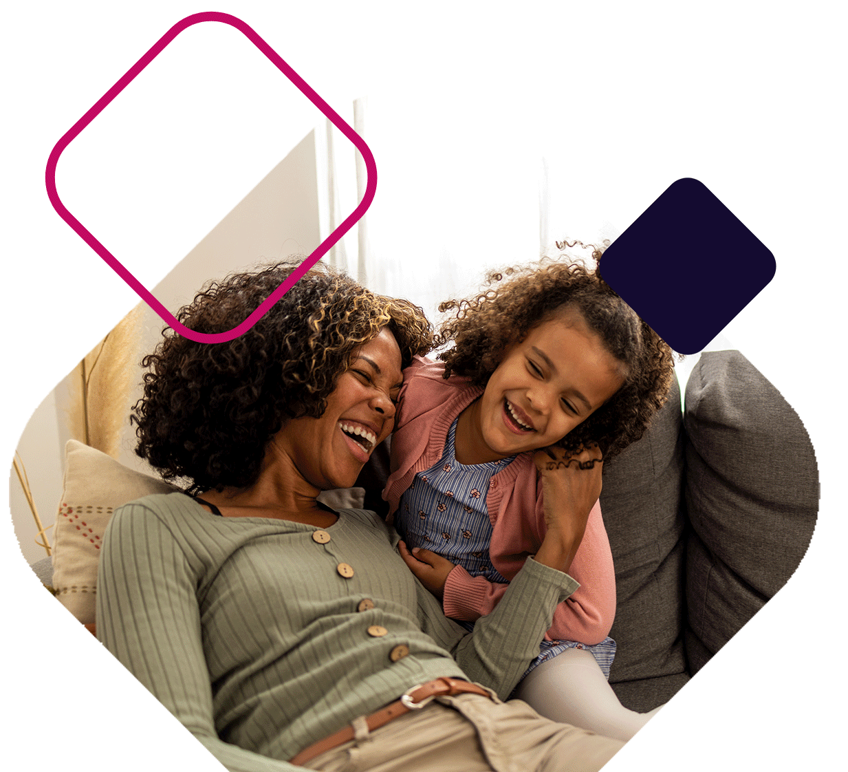 Laughing Mom And Daughter