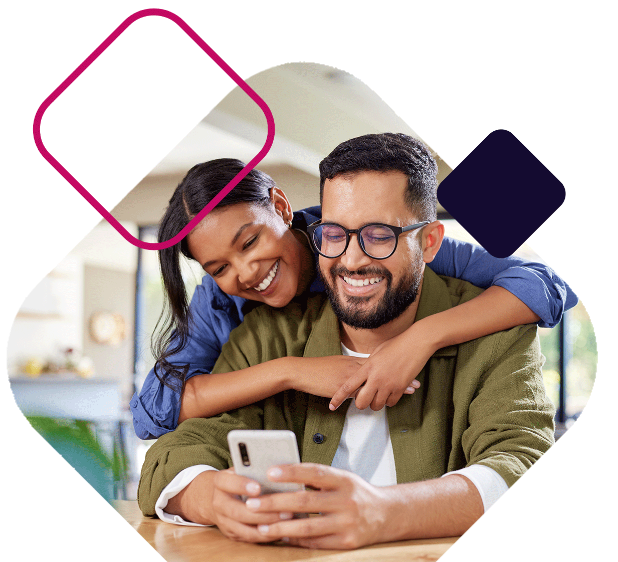 Smiling Couple Viewing Phone
