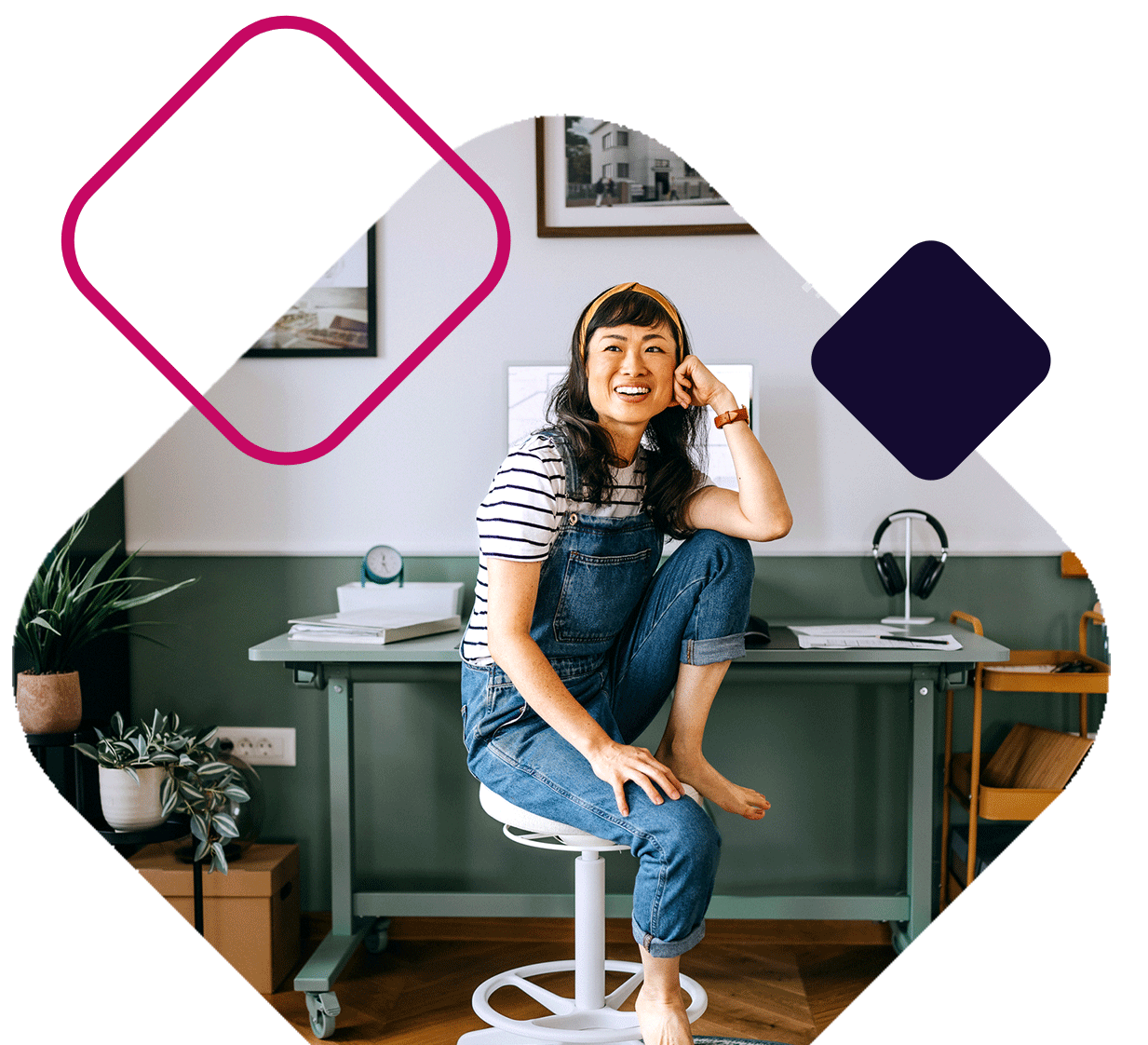 Woman Sitting At Desk