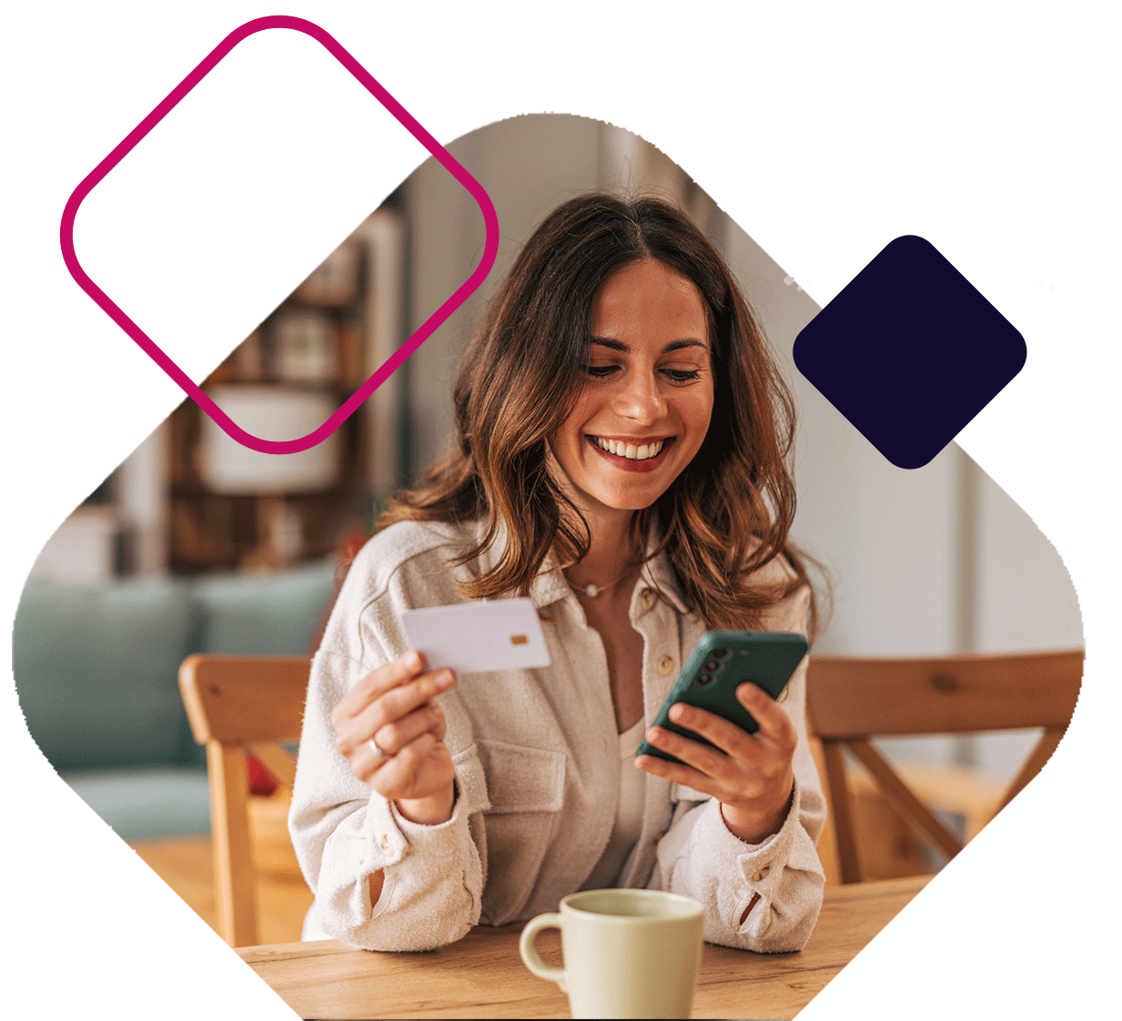 Woman With Credit Card And Phone