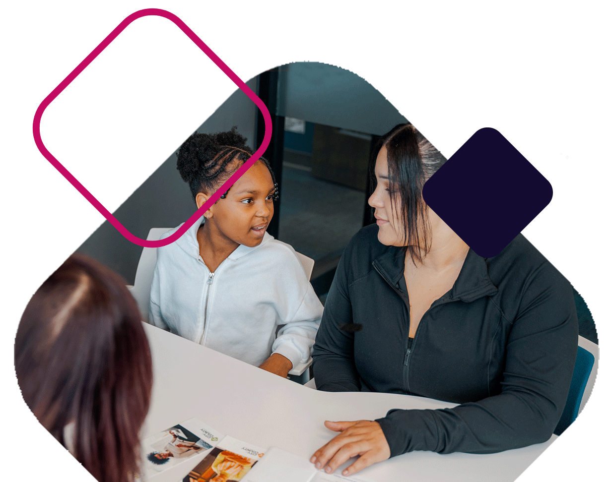 Mom And Daughter Visit Credit Union