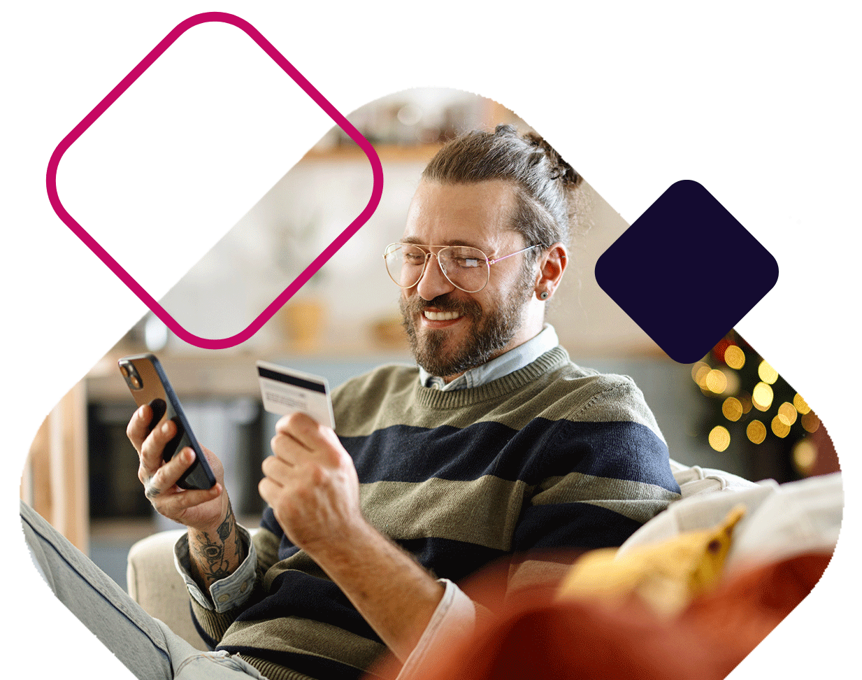 Man With Credit Card And Phone