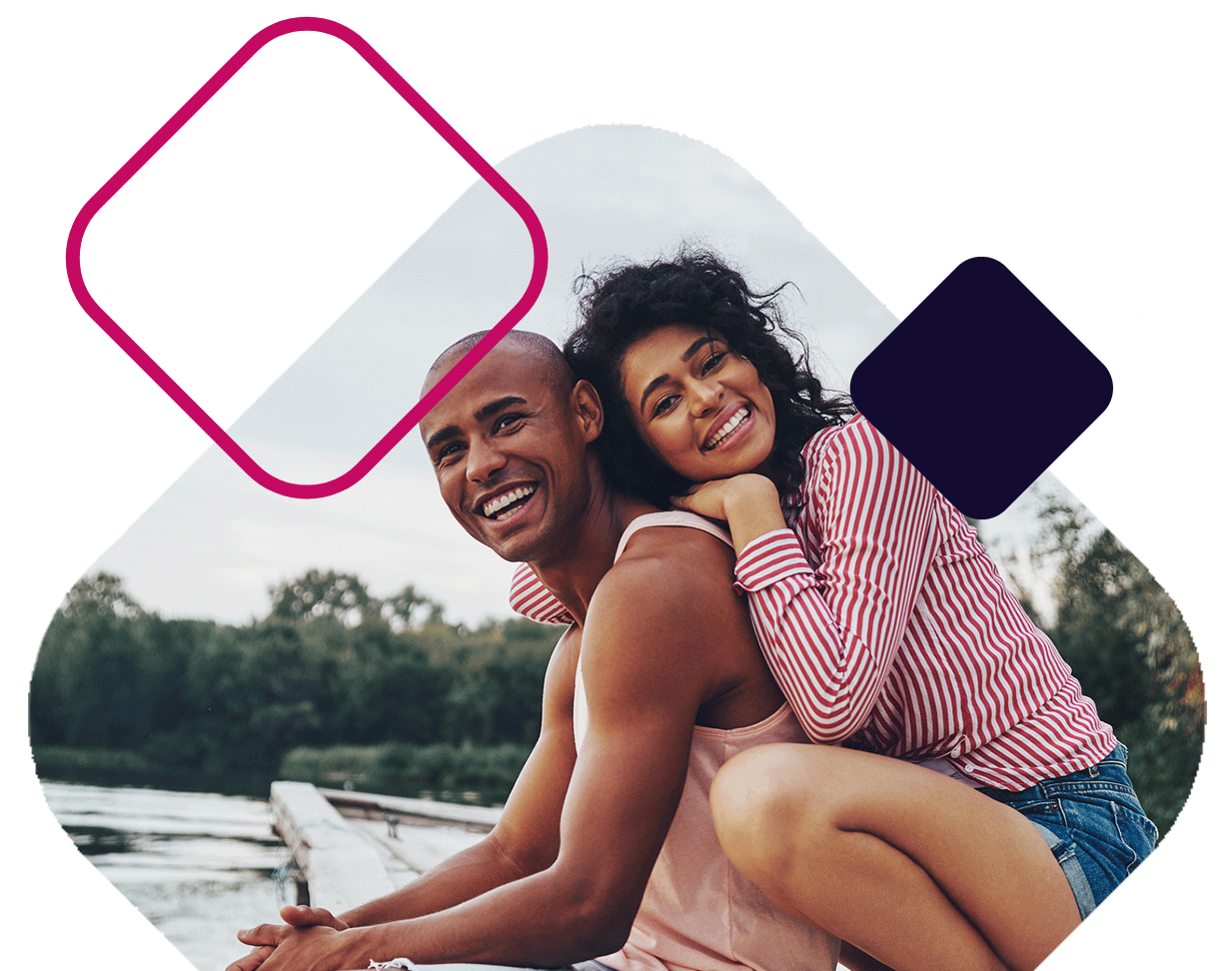 Smiling Couple On Dock