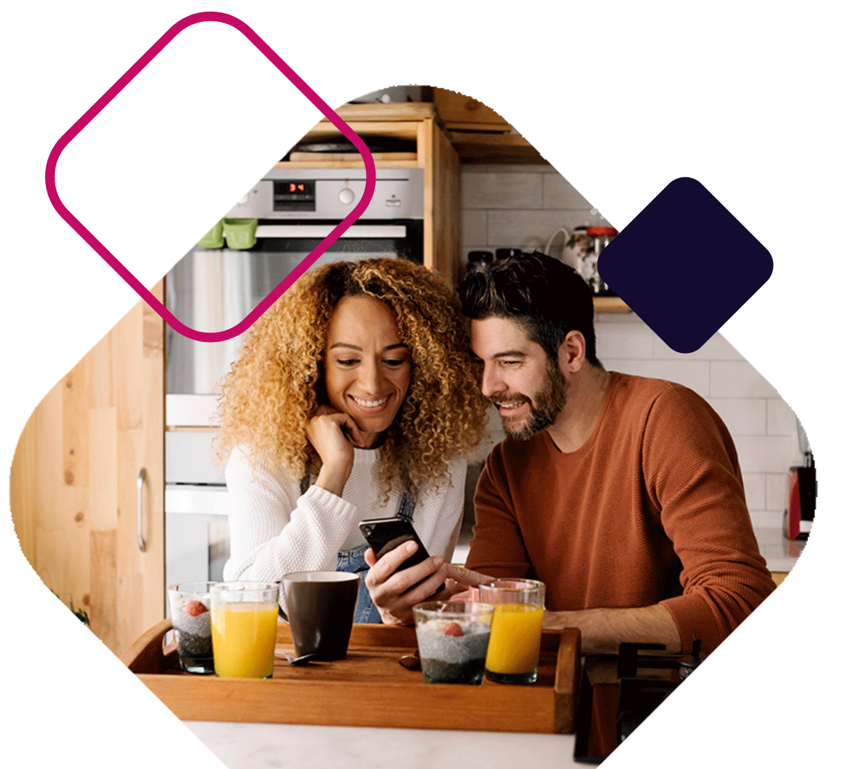 SmilingCoupleEatingBreakfast