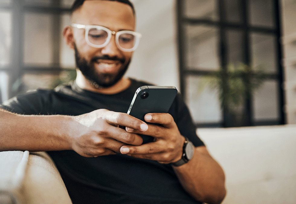 Man Looking At Phone