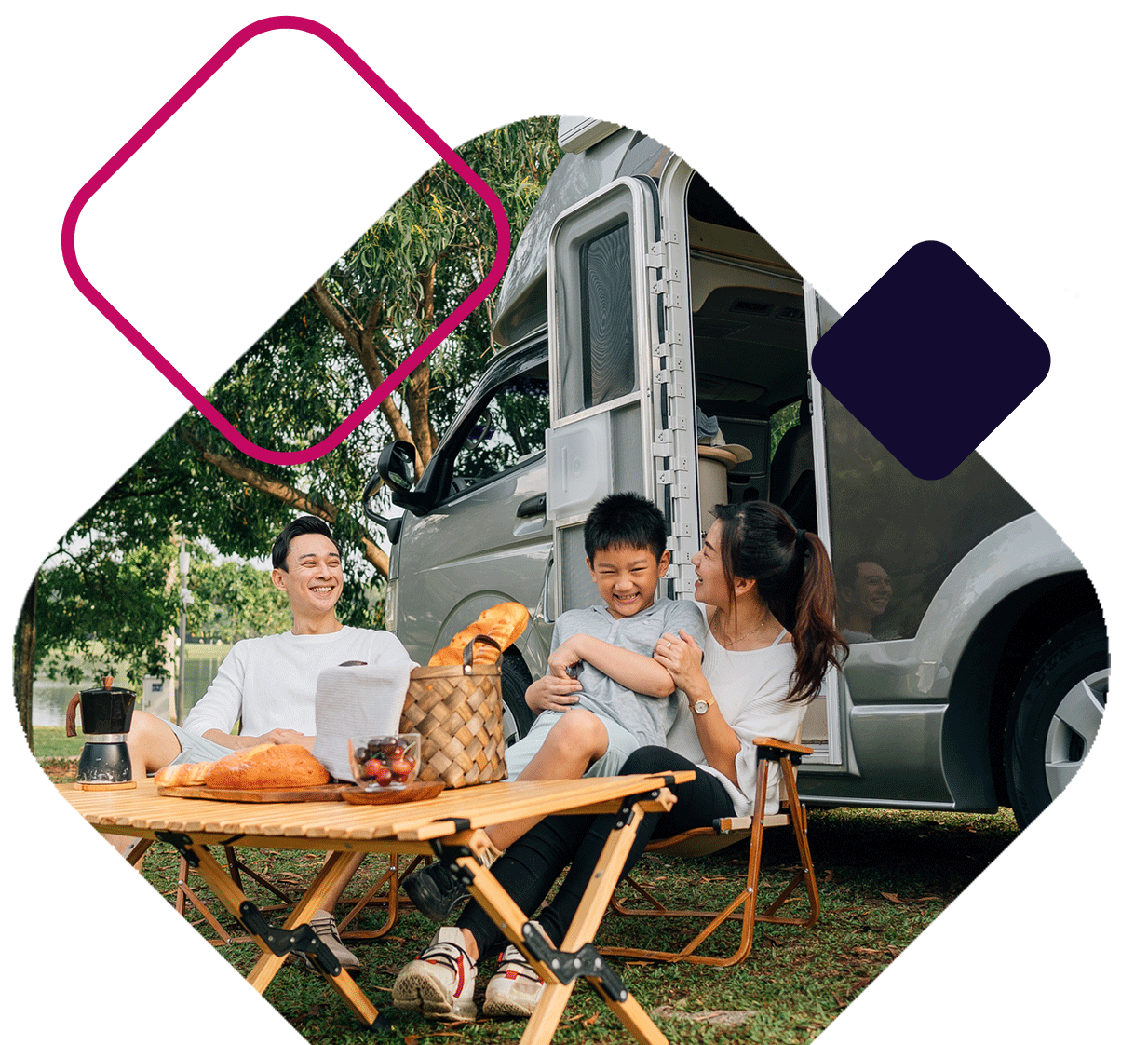 Family Picnic By Camper
