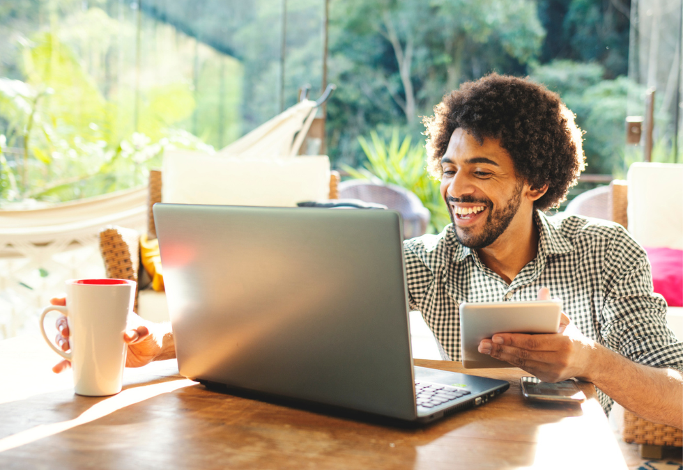 Man Working On Laptop