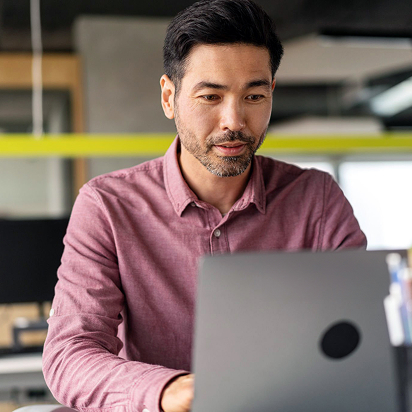 Man looking at computer