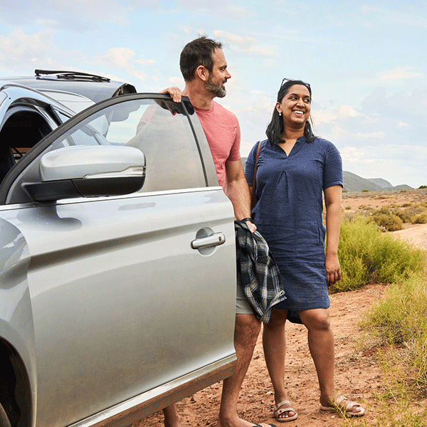 Couple on a road trip