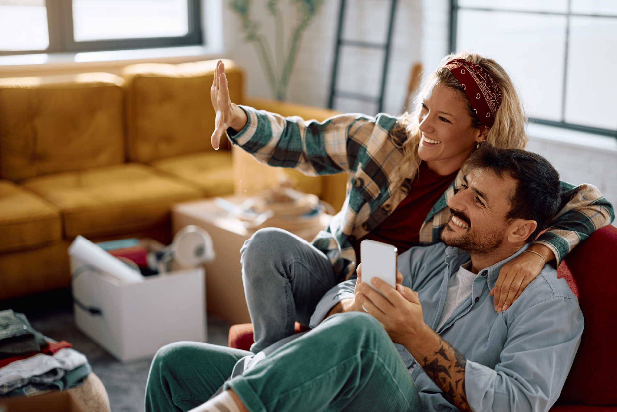 Couple planning their finances