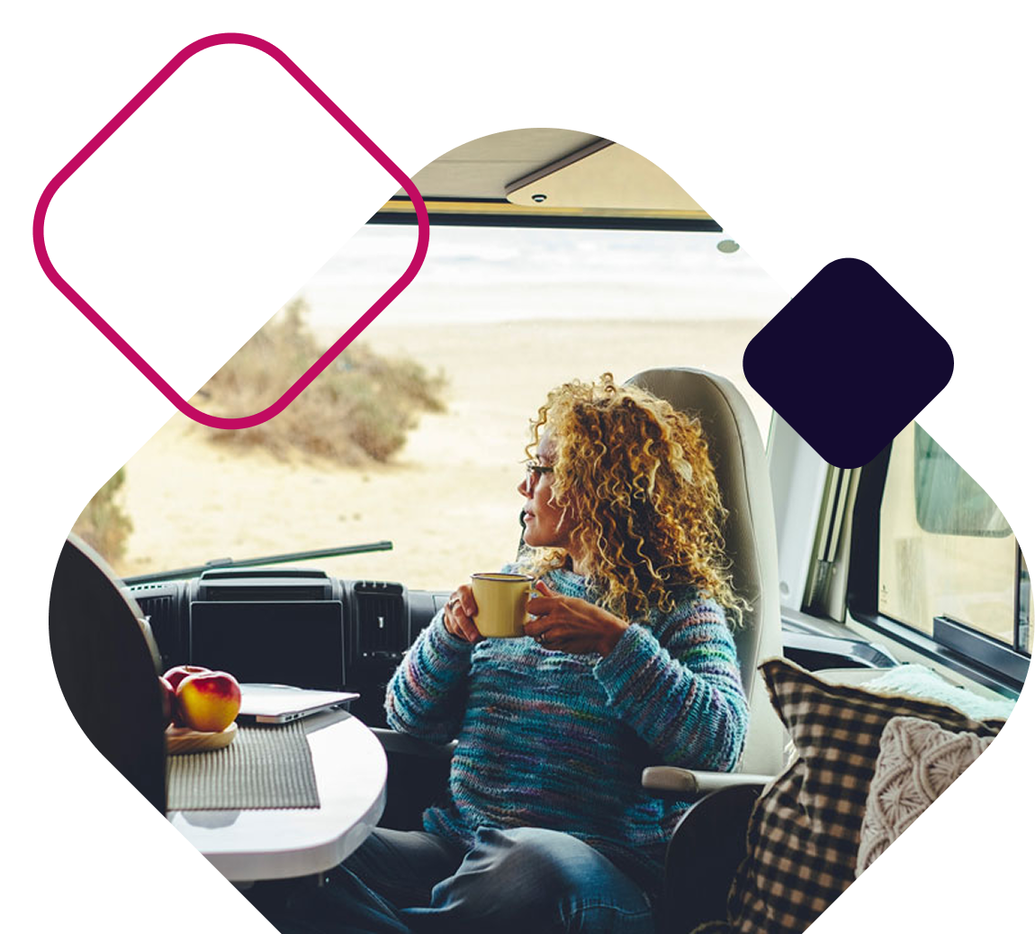 Woman Sitting Inside RV