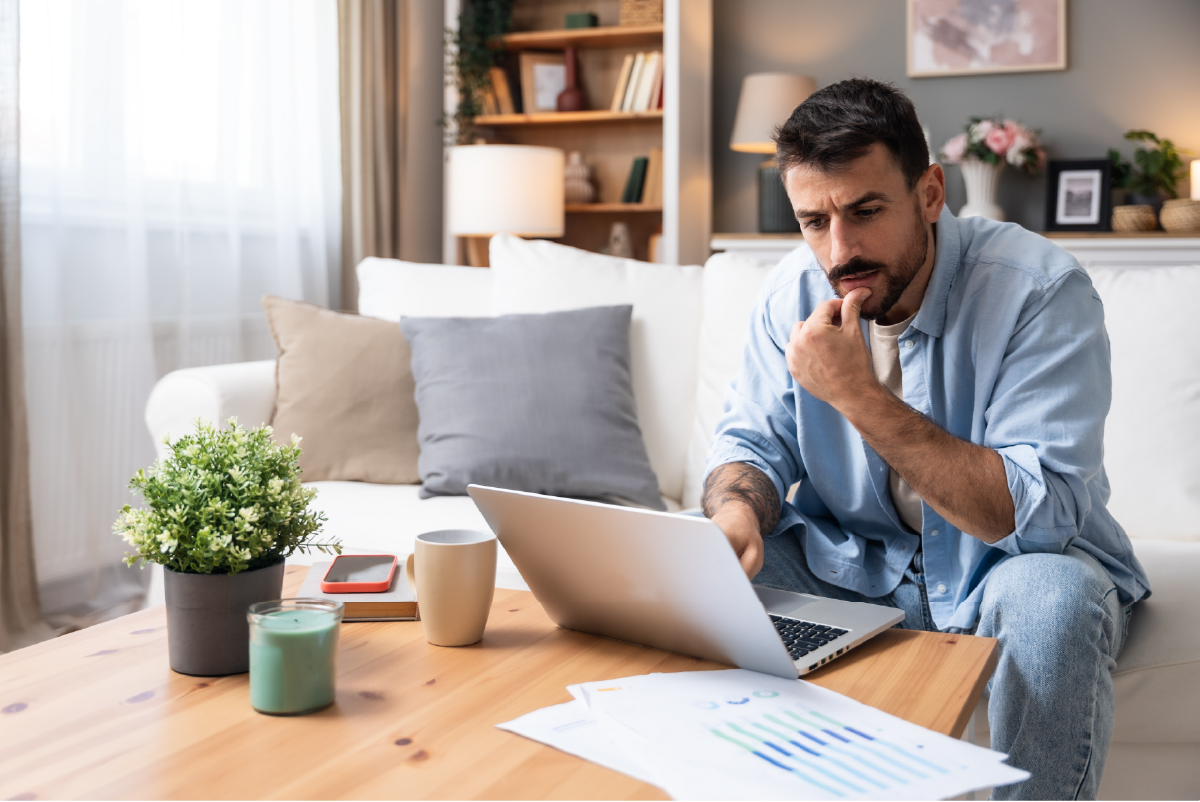 Man reviewing finances